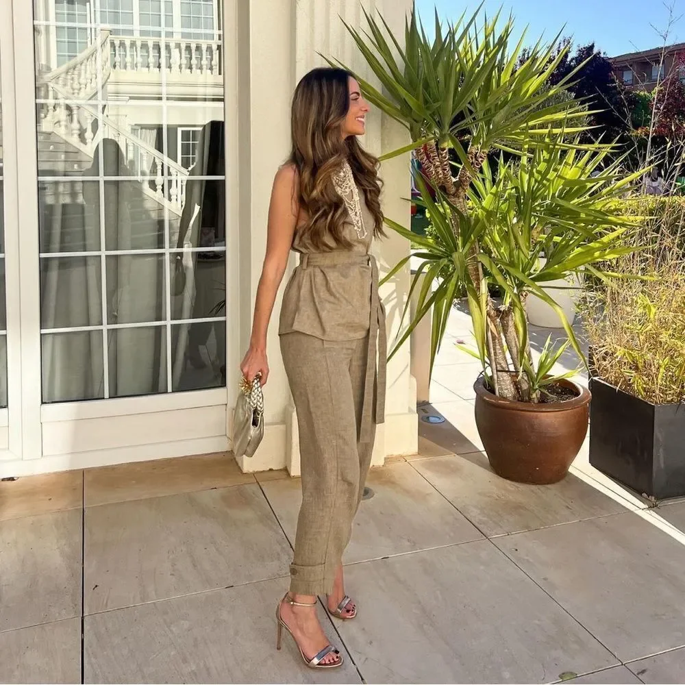 ZARA LINEN BLEND PANTS ZW COLLECTION